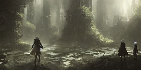 Krea An Environmental Concept Art Of Nier Automata Highly Detailed