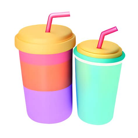 A Water Cup Along With Drinking Straws Available In Various Colors Including Blue Red Green