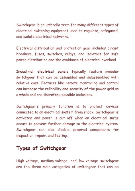 Ppt What Is Switchgear What Are The Components Types And