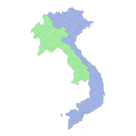 Premium Vector | High quality political map of vietnam and laos with