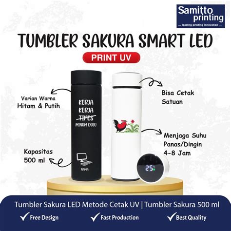 Jual Tumbler Sakura Led Metode Cetak Uv Tumbler Sakura Ml