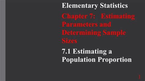 Estimating A Population Proportion Ppt