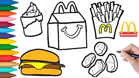 How To Draw Mcdonalds Food Youtube