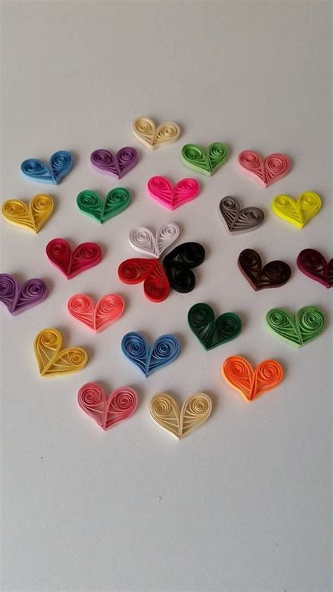 25 Pieces Quilling Heart Quilled Heart Quilled Ornament Etsy Diy Quilling Crafts Quilling