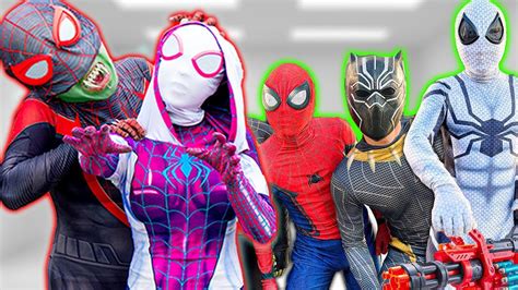 OMG ZOMBIE Team Spiderman Nerf Guns Fight Bad Guy Team Joker Live