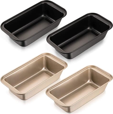 Amazon.com: 4 Pieces Nonstick Loaf Pan 8.5 x 4.5 Inch Carbon Steel Kitchen Baking Bread Pan Tin ...