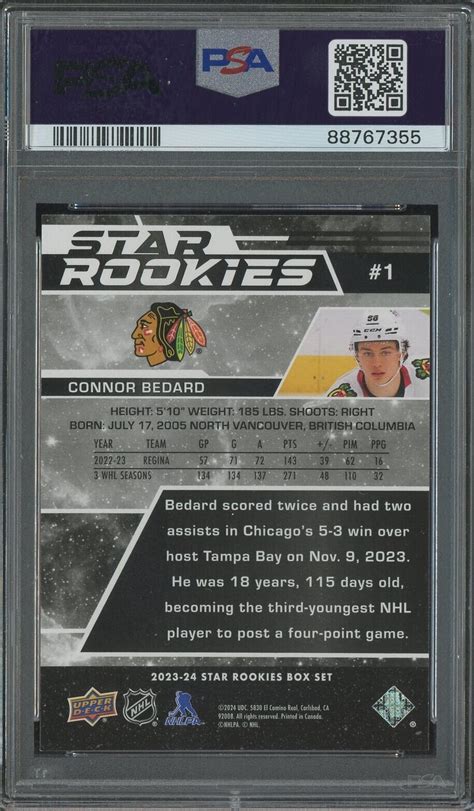 Upper Deck Star Rookies Box Set Connor Bedard Blackhawks Rc Rookie