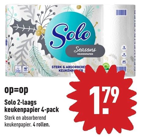 Solo 2 Laags Keukenpapier 4 Pack Aanbieding Bij ALDI