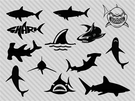 Shark Silhouette Shark Clipart Svg Shark Svg Shark Template Etsy | Sexiz Pix