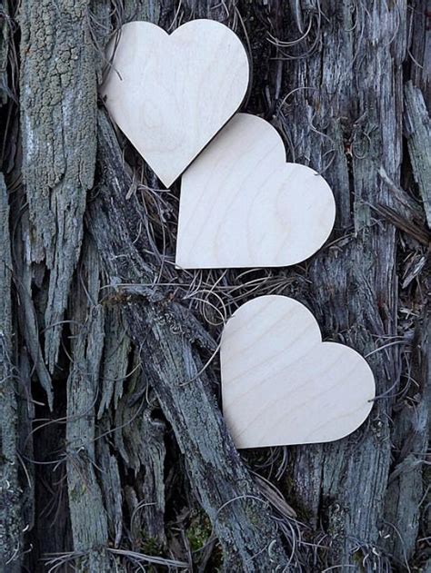 Wooden Hearts Unfinished Wood Hearts Wedding Decoration Natural