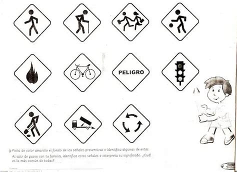 Imagenes de señalizaciones de seguridad para colorear Imagui