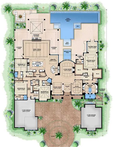 Beach Style House Plans 5377 Sq Plan 55 233 Luxury House Plans