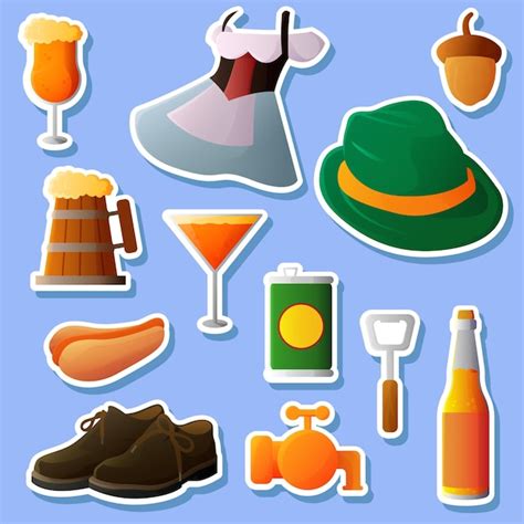 Premium Vector Set Of Happy Oktoberfest Sticker