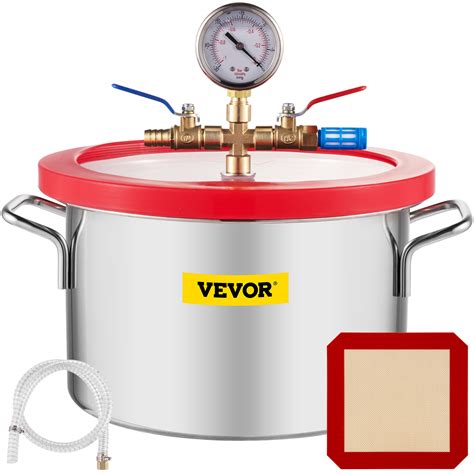 VEVOR Vacuum Chamber 1 5 Gallon Vacuum Degassing Chamber Glass Lid