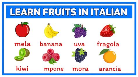 Learn Fruits In Italian Learn Italian Learn Italian Youtube