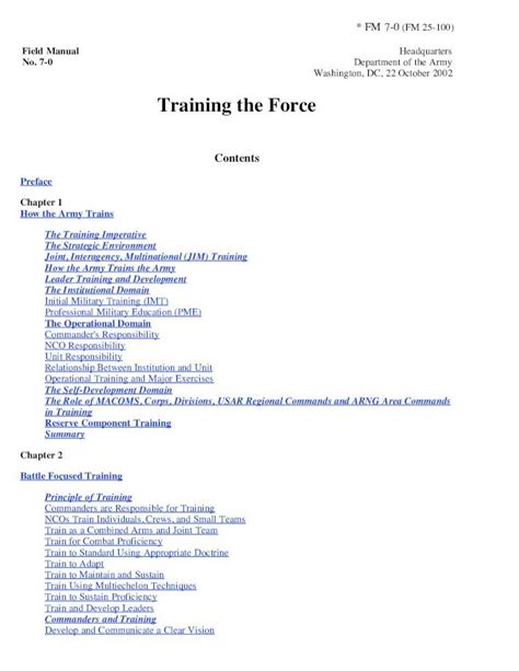 PDF Army FM 7 0 Training The Force DOKUMEN TIPS