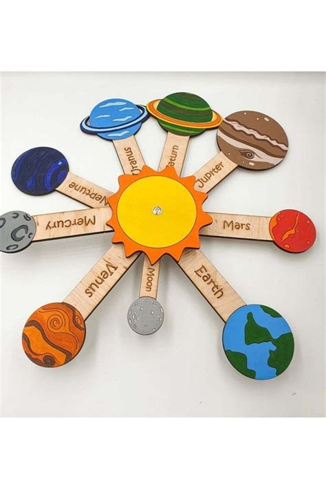 Paintable Wooden Solar System Etsy Em Artesanato De Planetas