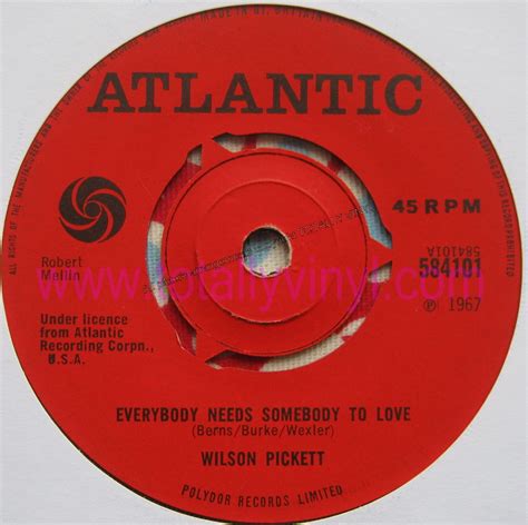 Totally Vinyl Records Pickett Wilson Everybody Needs Somebody To