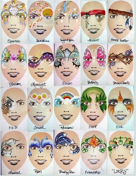 Printable Easy Face Painting Templates