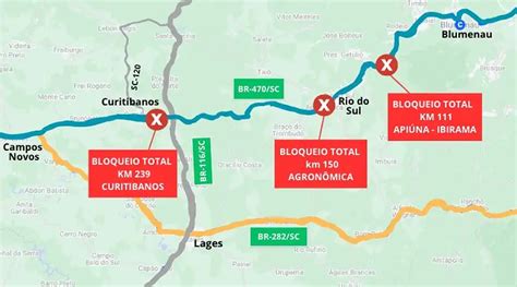 Santa Catarina Tem Diversas Rodovias Interditadas