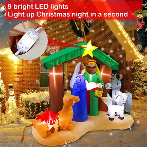 Buy Hazms Ft Christmas Inflatable Decoration Nativity Sets For