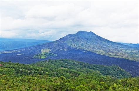 Widok G Ra Batur Aktywny Wulkan W Bali Gunung Batur Obraz Stock