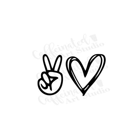 Peace Love Svg Peace Svg Heart Svg Hand Peace Sign Svg Etsy