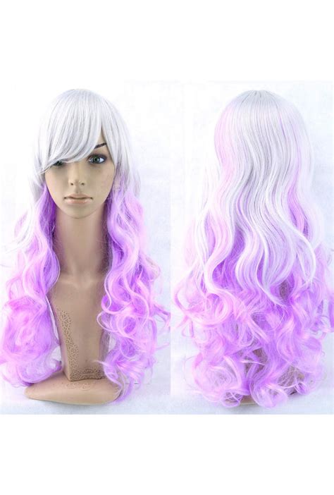 White And Lilac Purple Long Curly Wig Perth Hurly Burly