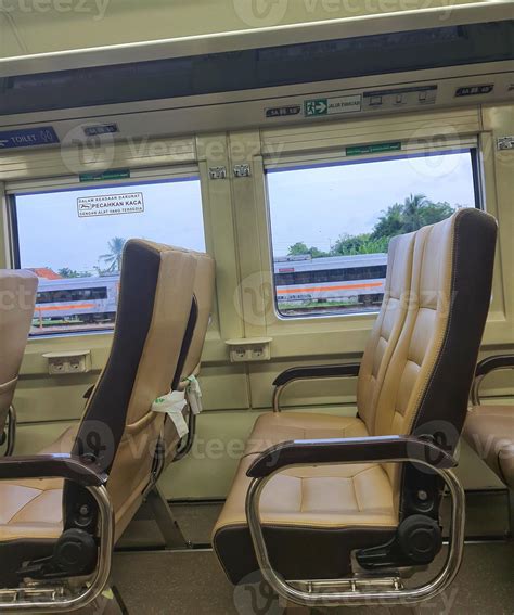 Premium economy train passenger seats in Indonesia. 10971978 Stock ...