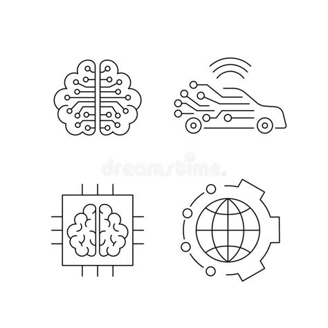 人工智能和机器学习线图标 向量例证 插画 包括有 图标 头脑的 设计 设备 分级显示 数据 229903320