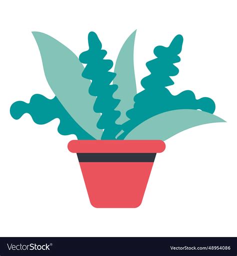 Plant In Pot Hand Drawn Royalty Free Vector Image