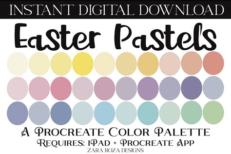 Easter Pastels Procreate Color Palette Graphic By ZaraRozaDesigns