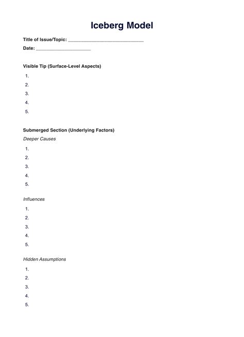 Iceberg Chart Template And Example Free Pdf Download