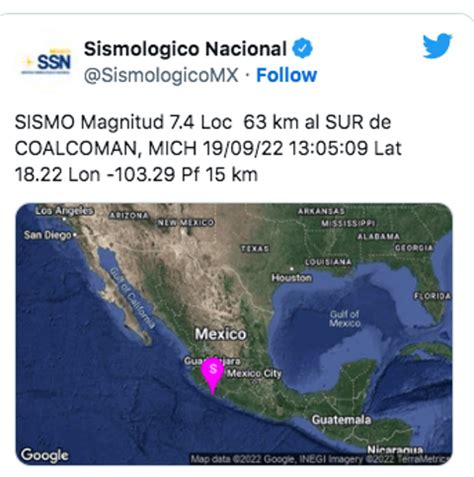 Justo después de simulacro sismo de 7 4 grados en México