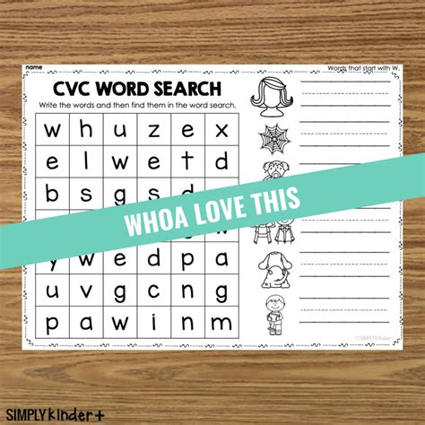 Letter W CVC Word Searches Simply Kinder Plus