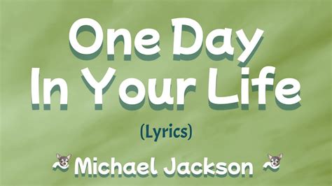 One Day In Your Life Lyrics Hd Michael Jackson Youtube