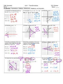 GSE Geometry Unit 1 Transformations EOC Review Name Gse