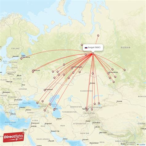 Direct Flights From Surgut 31 Destinations SGC Russia