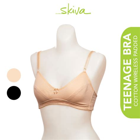 Skiva Teenage Cotton Comfortable Bra Soft And 3d Fiberfill Wireless Padded Breathable Anti Sagging