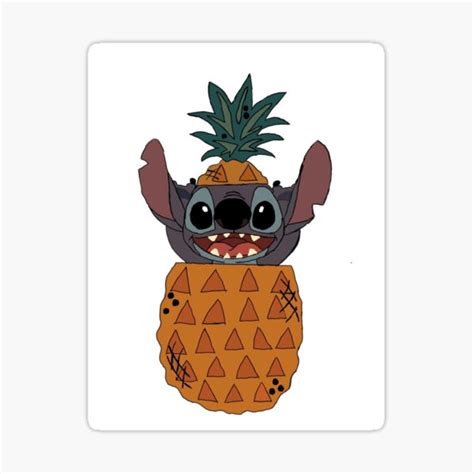 Stitch Inside A Pineapple Sticker For Sale By EL015 Redbubble