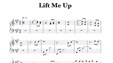 Rihanna Lift Me Up Sheet Music YouTube