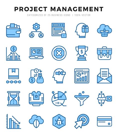 Premium Vector Set Of Project Management Icons Vector Illustration