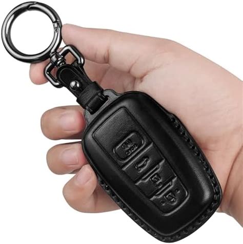 Tukellen For Toyota Key Fob Cover Genuine Leather With Keychain Leather