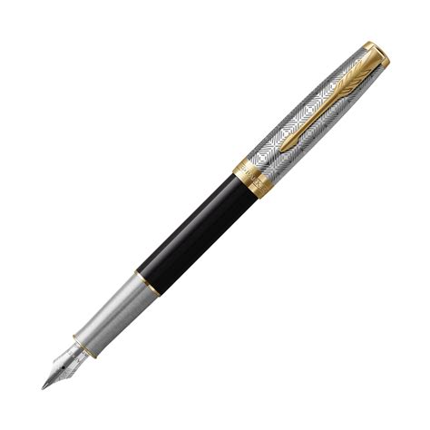 Parker Sonnet Premium Fountain Pen in Metal & Black 18K Gold – Goldspot ...