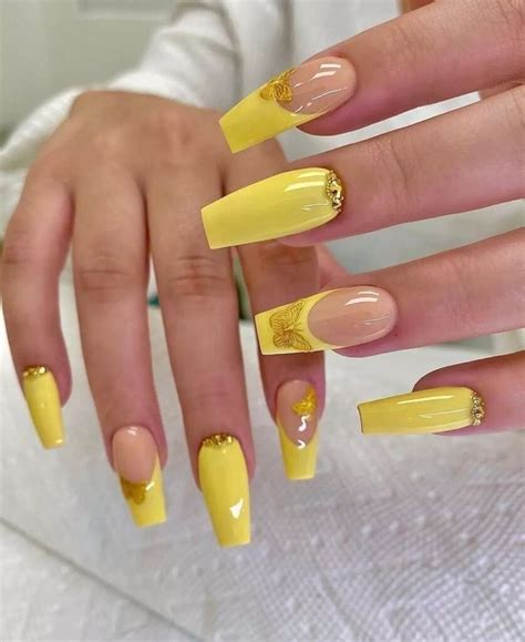 Unhas Decoradas Em Gel Amarela Lindas Ideias