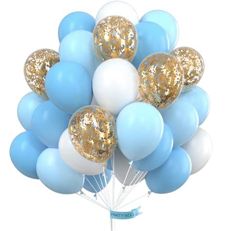 Buy Partywoo Blue And White Balloons Pcs Inch Sky Blue Balloons