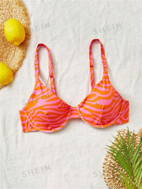 SHEIN Swim Bañador bikini con aro de rayas de cebra Moda de Mujer SHEIN México
