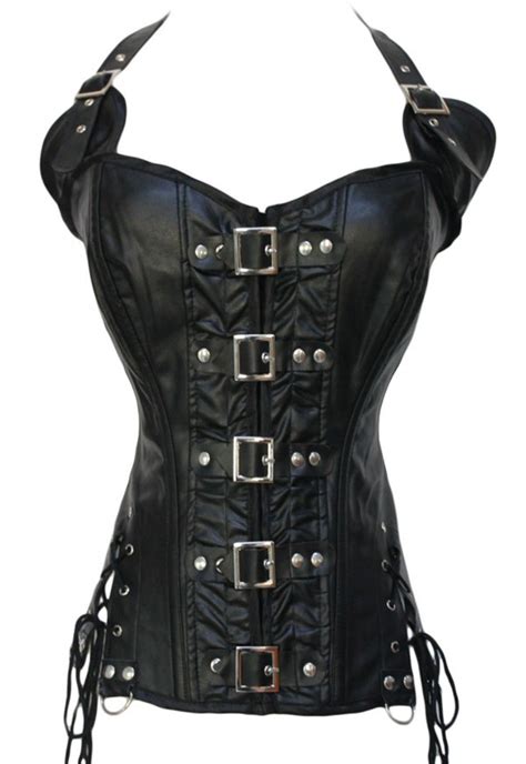 2020 New Fashion Halter Leather Corset Black Cool Girl Sexy Bodysuit Ohyeah Sexy Club Wear For