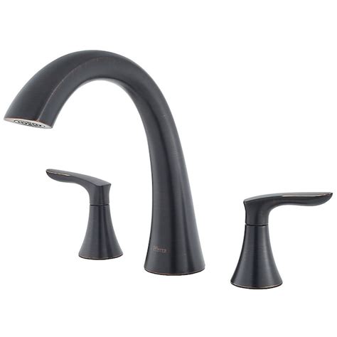 Pfister Weller Tuscan Bronze 2 Handle Deck Mount Roman High Arc Bathtub Faucet At