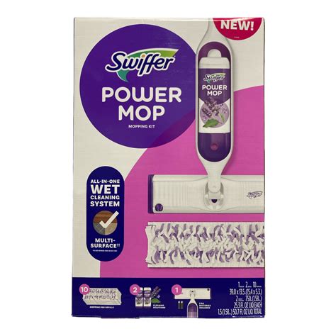 Swiffer Powermop Multi Surface Mopping Kit 10 Pads 2 Solutions Lave — Ewirelessgear